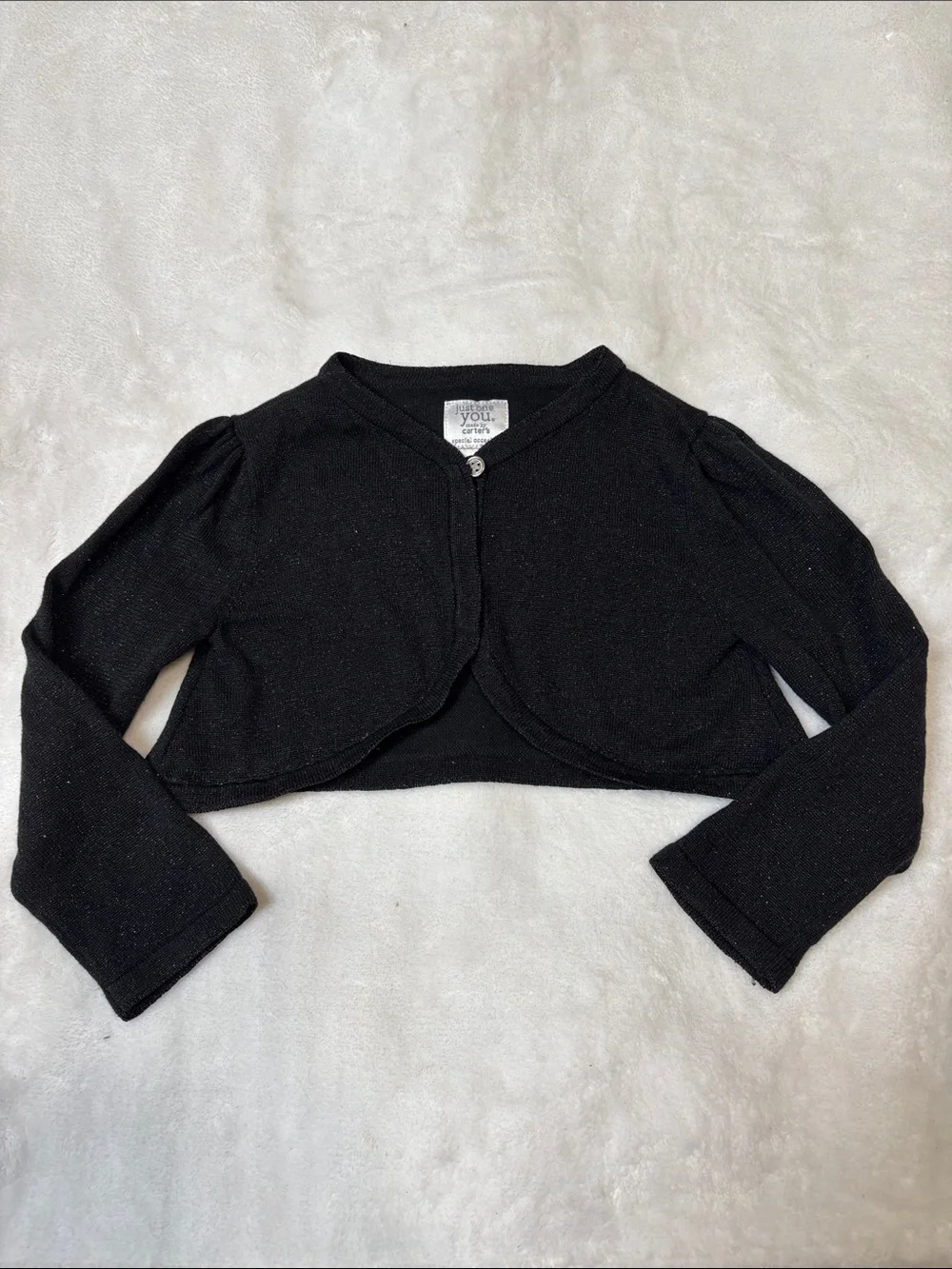 Carter's Black Sparkle Cropped Bolero Cardigan